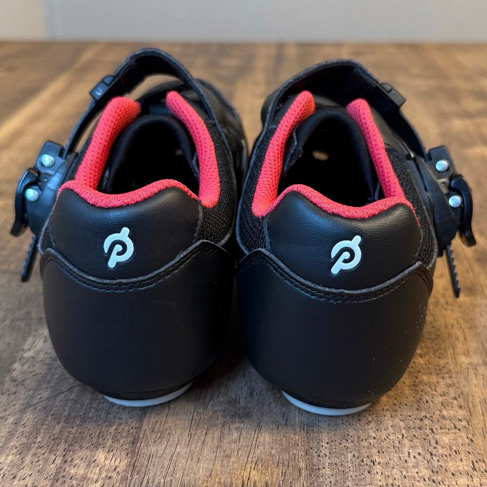 Peloton Cycling Shoes w/Delta Cleats Exercise Bike Black Red EU 38 NO INSOLES - Picture 5 of 10